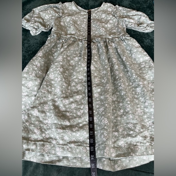 Lalibela Not Perfect Linen Floral Dress Light Green Medium - Picture 10 of 13